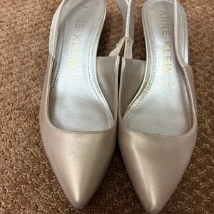 Anne Klein Metallic Slingback Heels